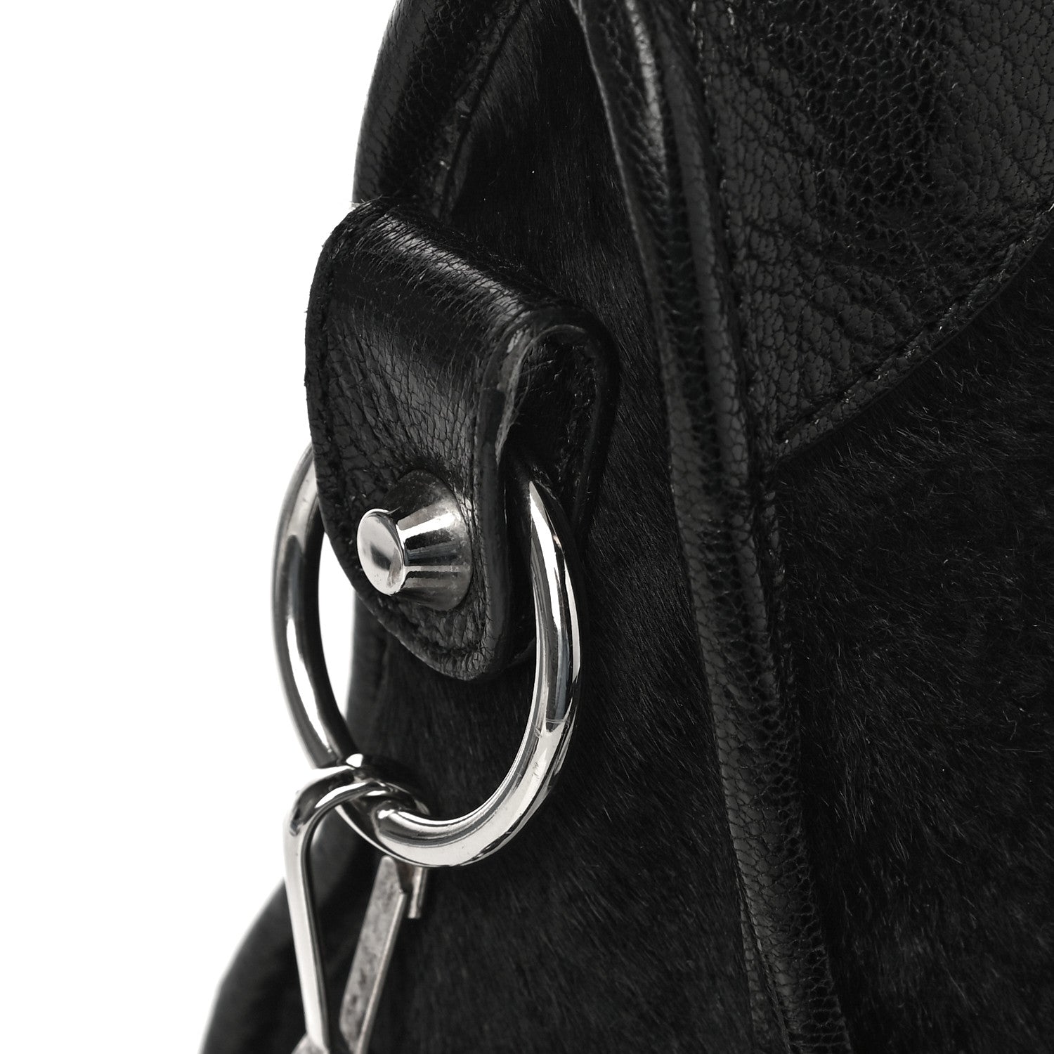 Balenciaga Chevre Pony Hair Silver Classic Hardware Mini City Black 13 of 15
