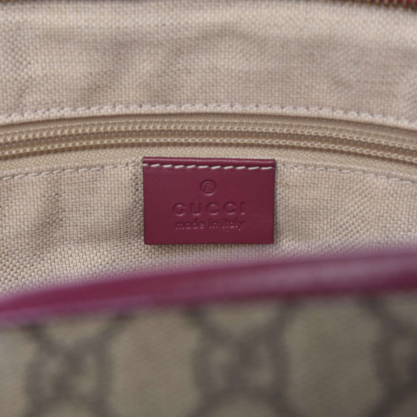 GG Supreme Monogram Medium Zippered Tote Beige New Rosette