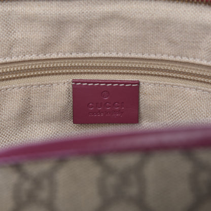 Gucci GG Supreme Monogram Medium Zippered Tote Beige New Rosette 6 of 15