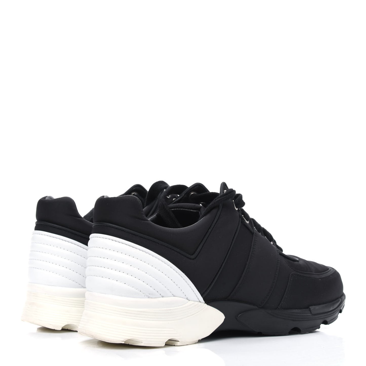 Calfskin CC Sneakers 39.5 Black White