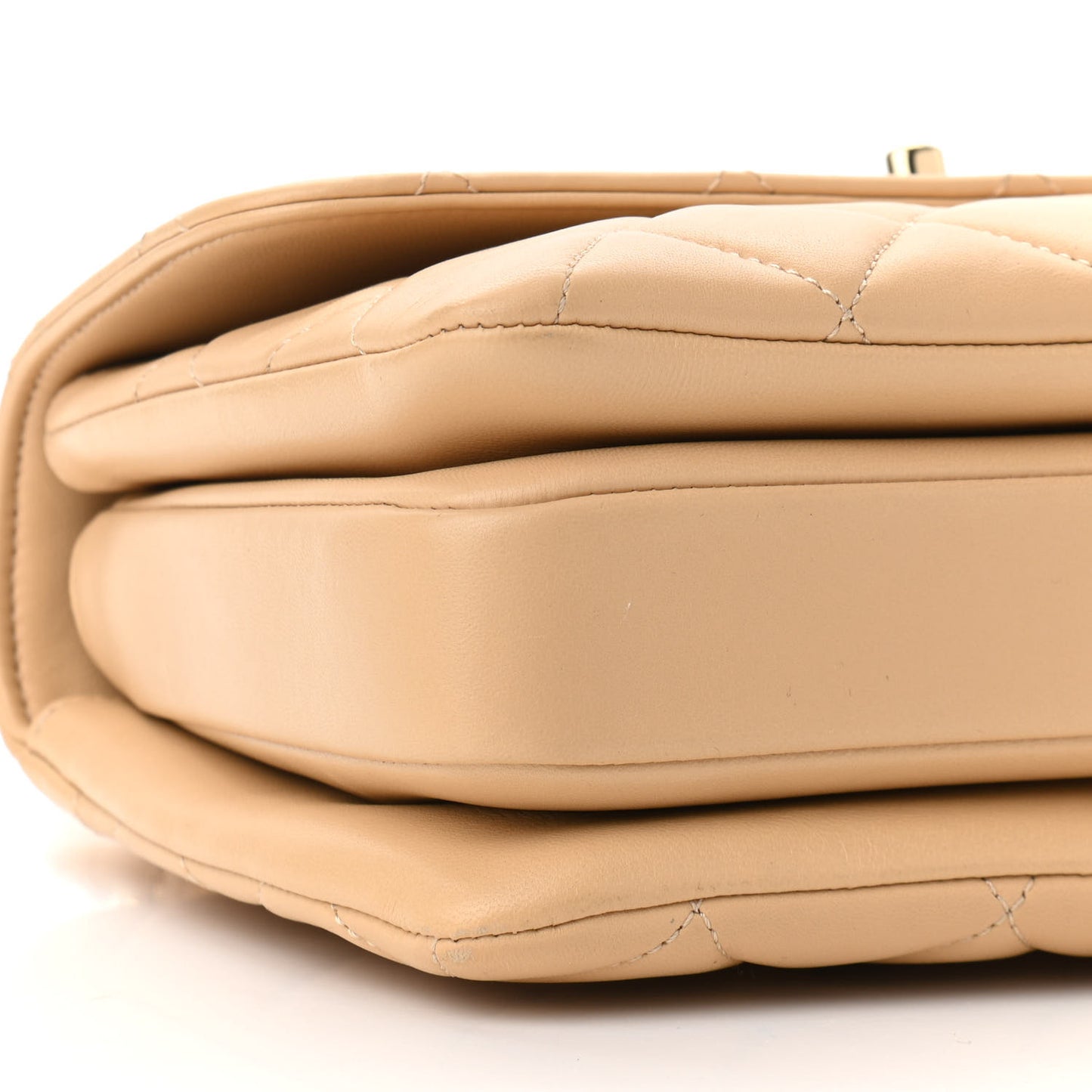 Lambskin Quilted Small Trendy CC Dual Handle Flap Bag Beige