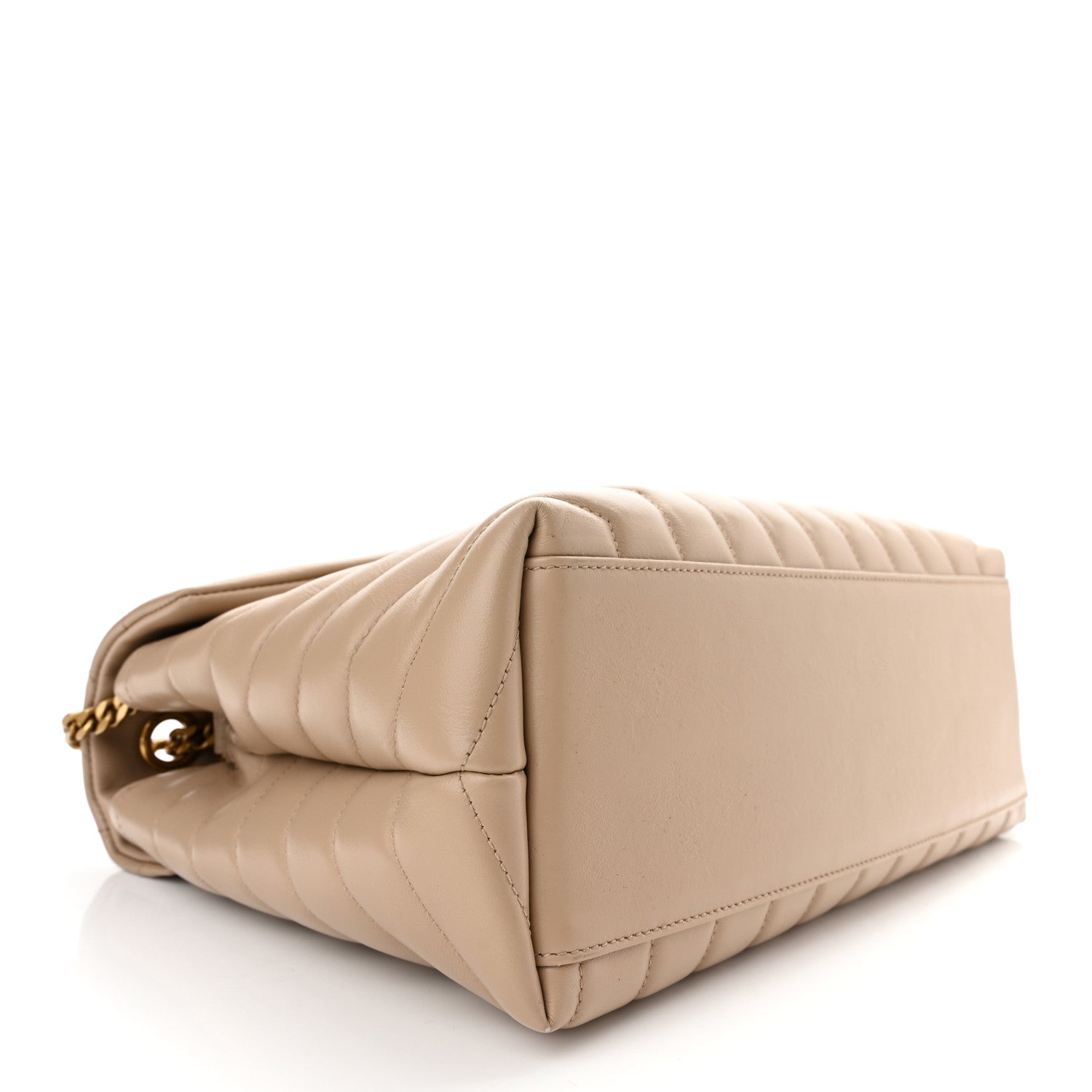 Saint Laurent Calfskin Y Quilted Monogram Medium Loulou Chain Satchel Dark Beige 4 of 10