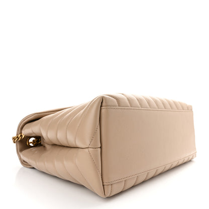 Saint Laurent Calfskin Y Quilted Monogram Medium Loulou Chain Satchel Dark Beige 4 of 10