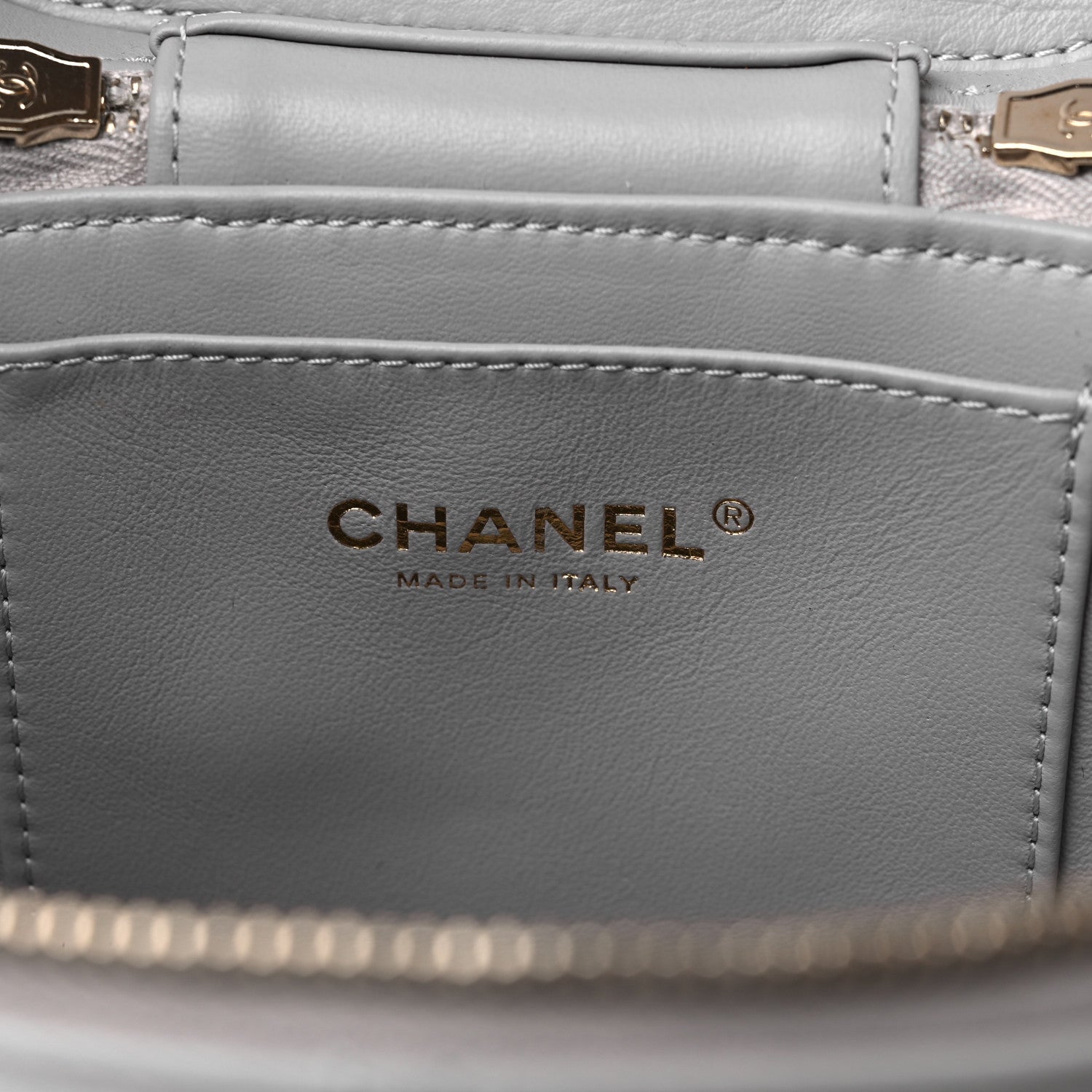 Chanel Lambskin Quilted Trendy Vanity Case Grey 6 of 9