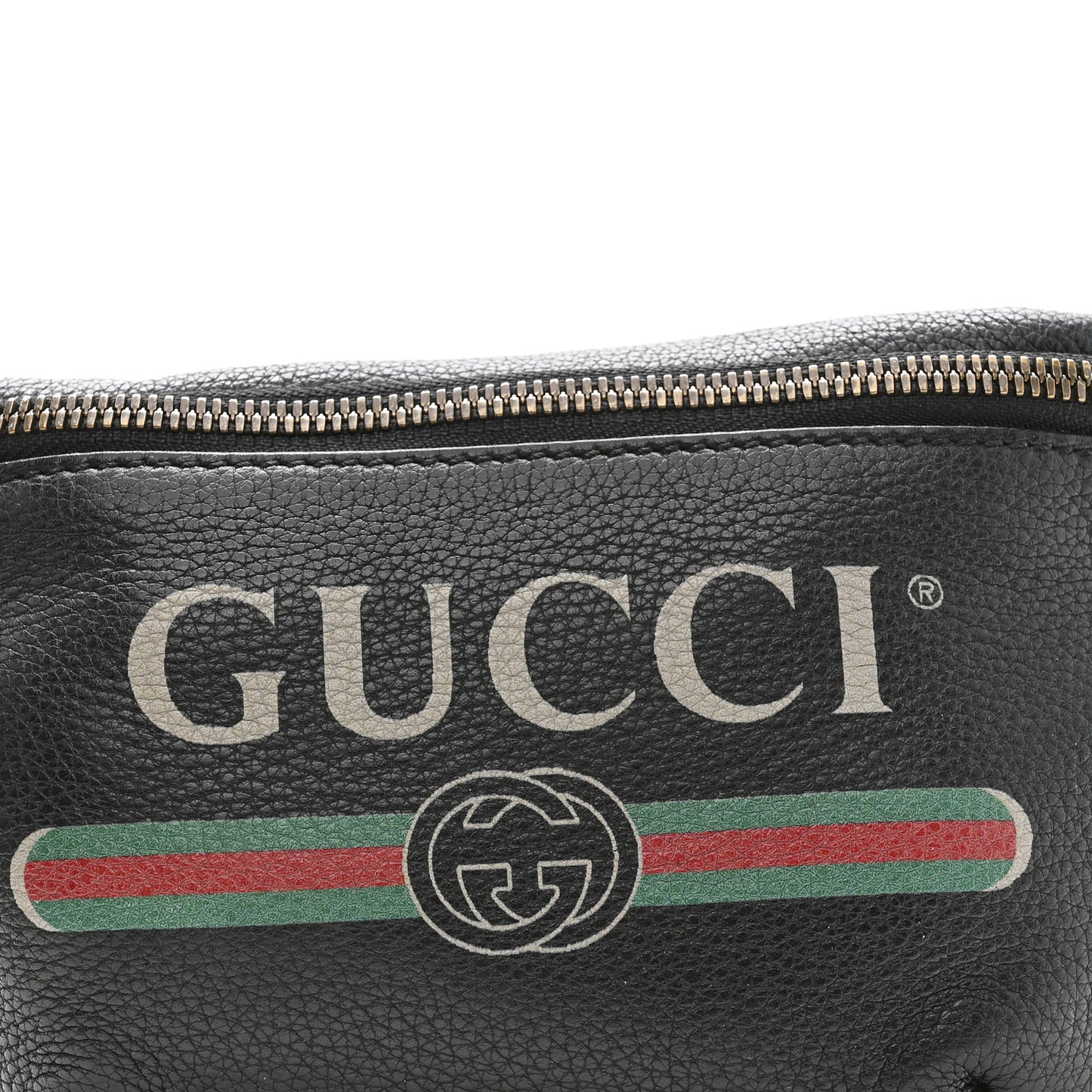 Grained Calfskin Small Logo Belt Bag Black