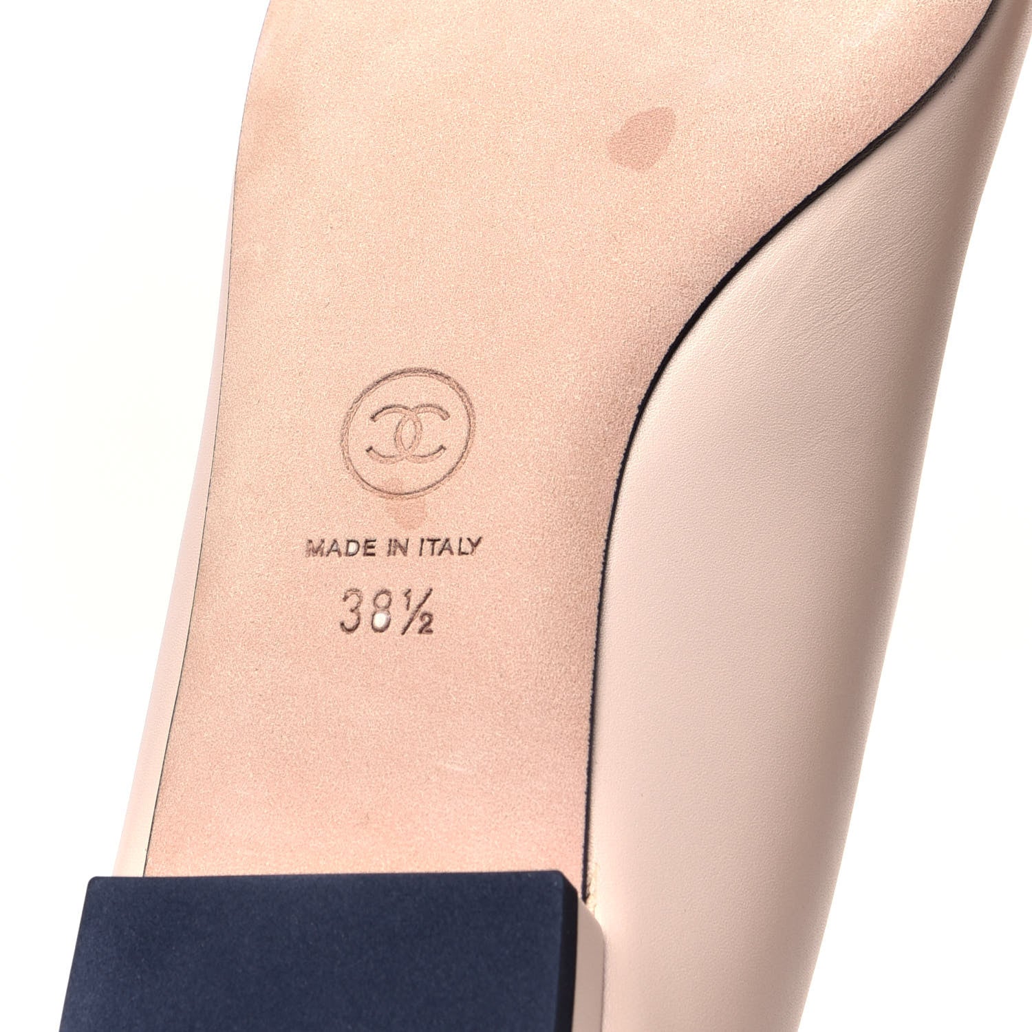 Chanel Lambskin Patent Cap Toe Ballerina Flats 38.5 Beige Black 8 of 10