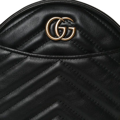 Gucci Calfskin Matelasse GG Marmont Round Wrist Wallet Black 6 of 8