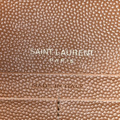 Saint Laurent Grain De Poudre Matelasse Chevron Monogram Chain Wallet Dune 7 of 9