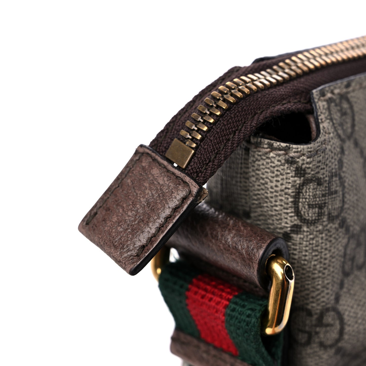 Soft GG Supreme Monogram Courrier Web Medium Flat Messenger Bag Beige New Acero Multicolor