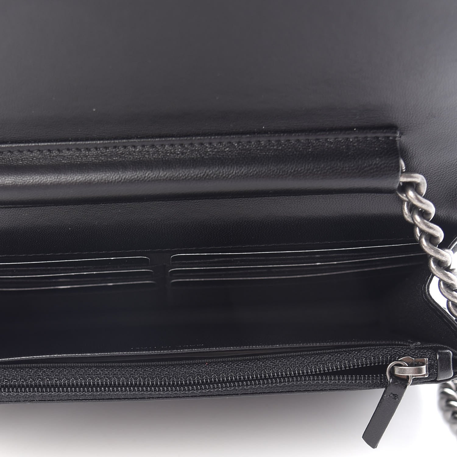 Chanel Calfskin Quilted Boy Wallet On Chain WOC Black 5 of 12