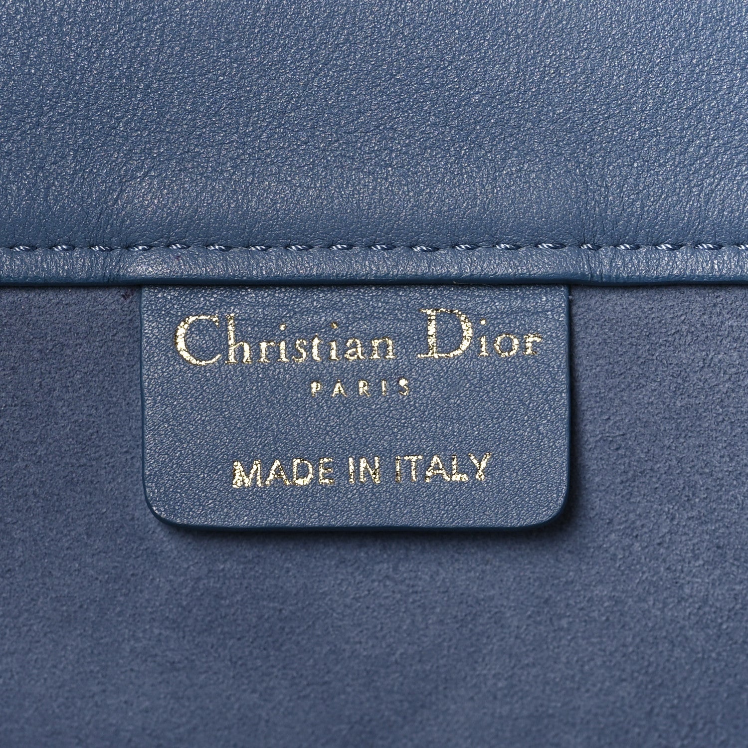 Christian Dior Calfskin Embossed Large Book Tote Blue 6 of 9