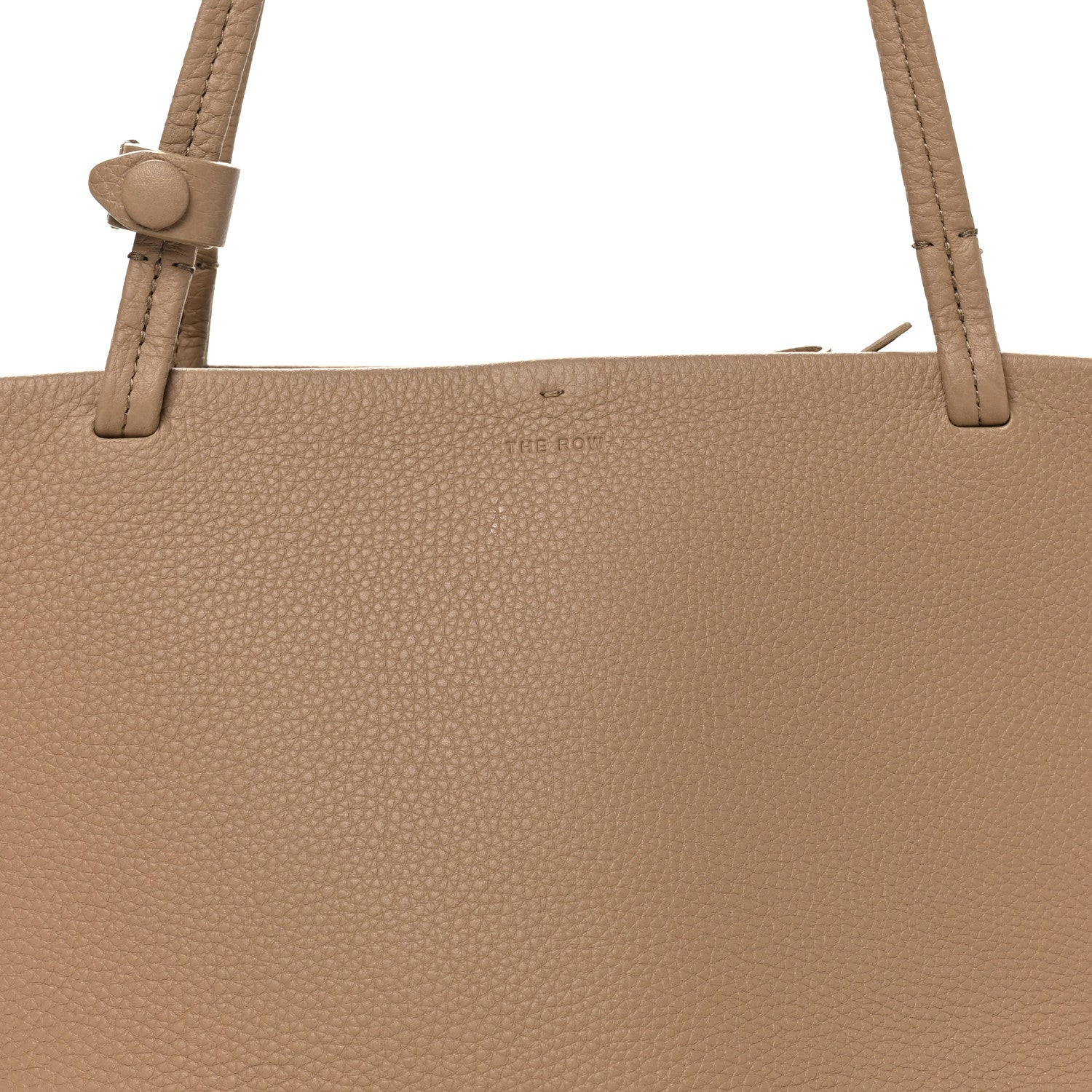 The Row Matte Grained Calfskin Small Park Tote Taupe 7 of 9