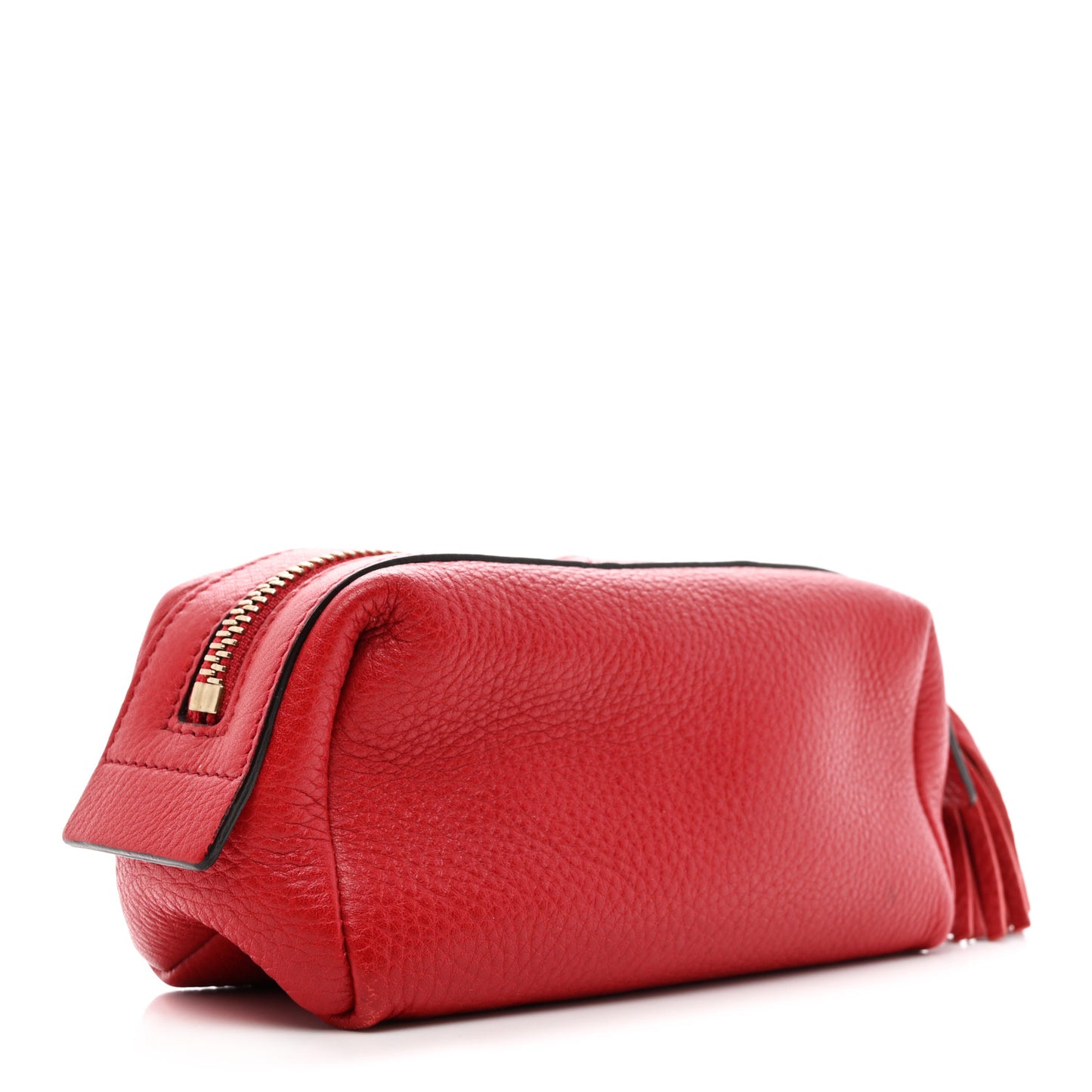 Pebbled Calfskin Soho Small Cosmetic Case Red