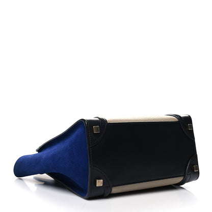 Celine Elephant Calfskin Suede Micro Tri-Color Luggage Sand 4 of 13