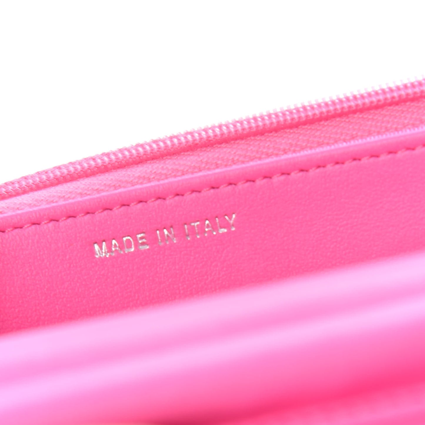Lambskin Quilted Wallet On Chain WOC Pink