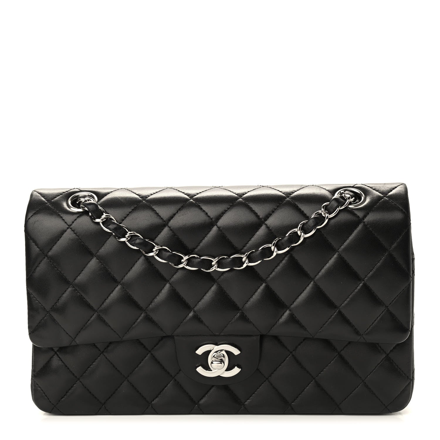 Chanel Lambskin Quilted Medium Double Flap Black 1 of 10
