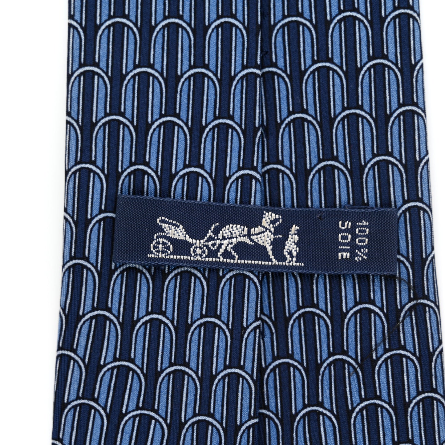 Silk Printed Mens Tie Marine