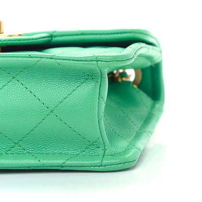 Chanel Caviar Quilted Mini Sweet Classic Flap Green 9 of 9