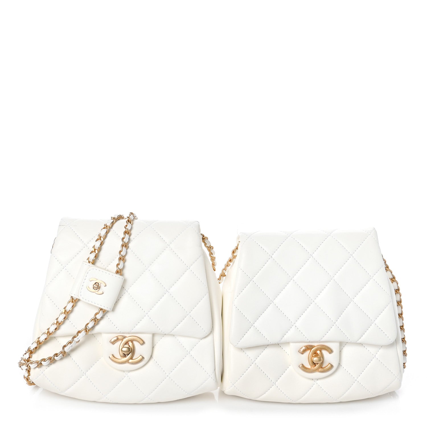Chanel Lambskin Quilted Side-Packs White 1 of 12