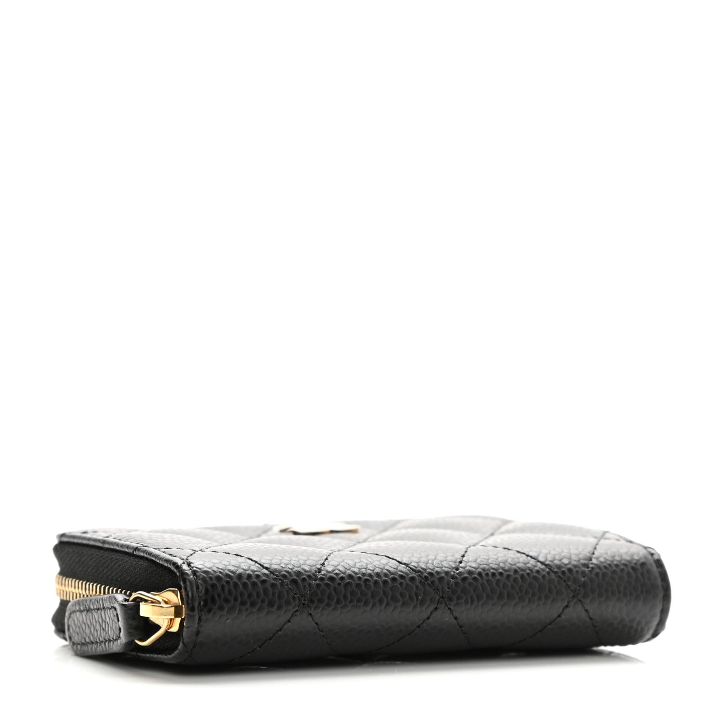 Caviar Quilted Zip Coin Purse Black