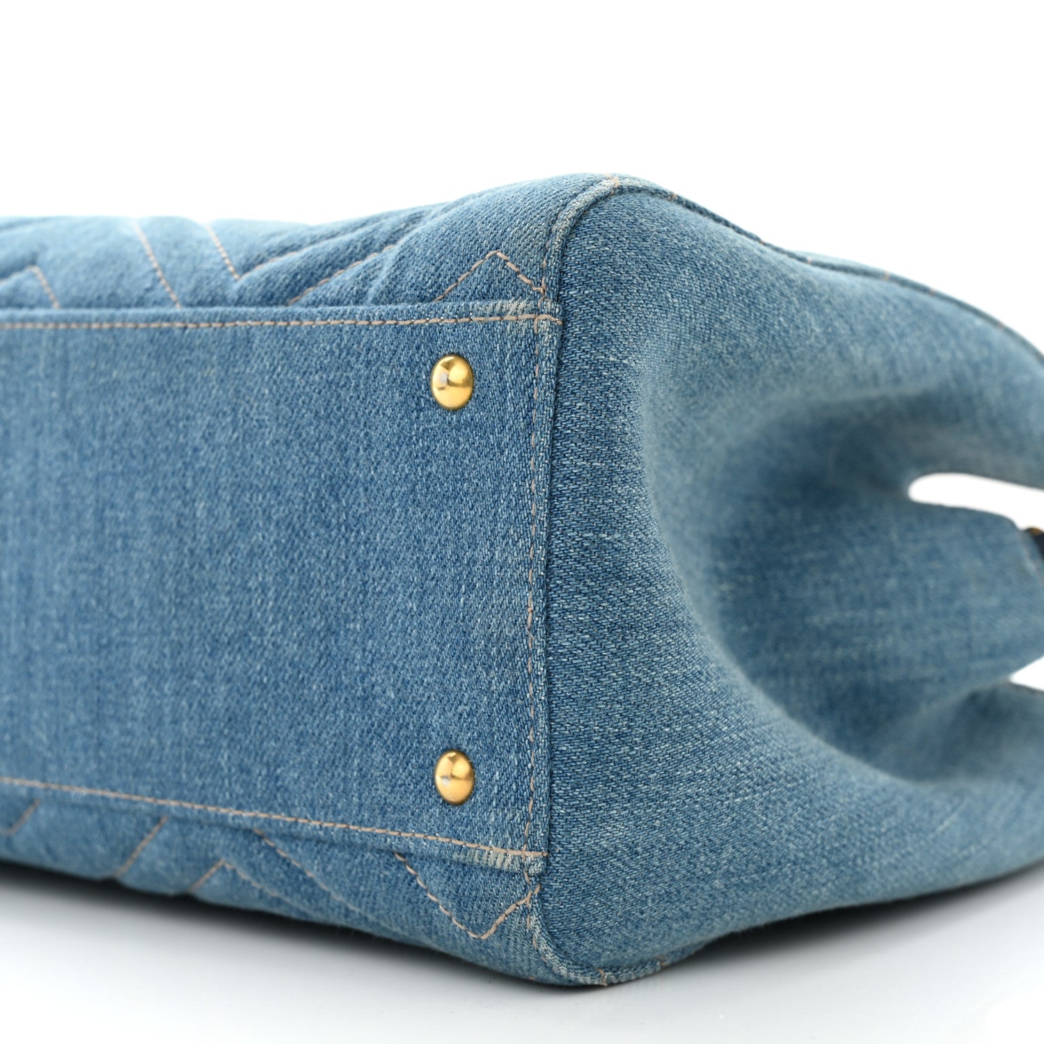 Gucci Denim Matelasse Small Pearly GG Marmont Tote Blue 10 of 15