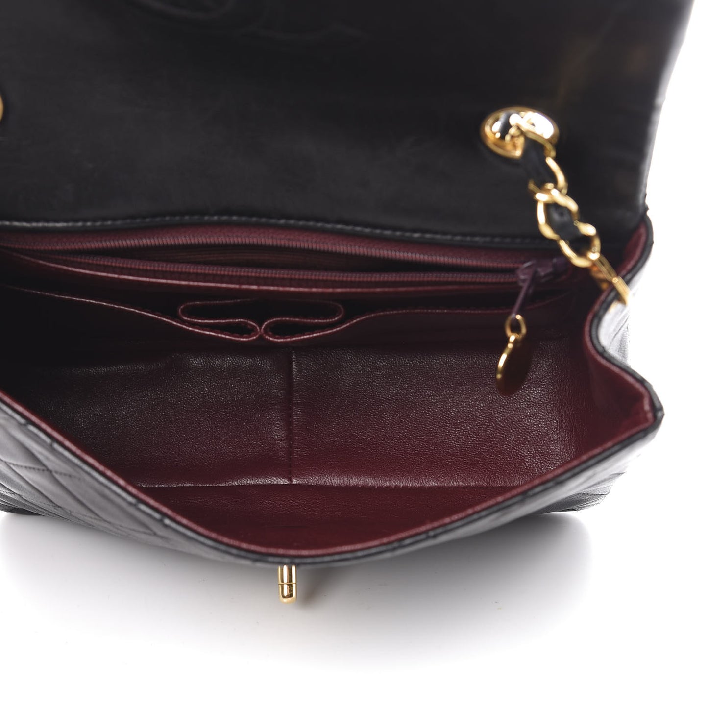 Lambskin Quilted Mini Square Flap Black