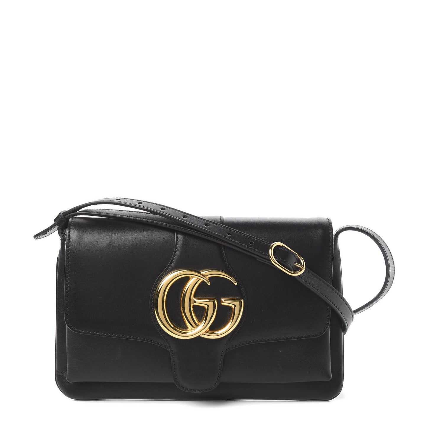 Vitello Palmellato Lux Small Arli Flap Shoulder Bag Black