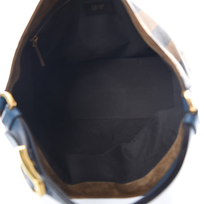Fendi Pequin Vitello Large Hobo Tobacco Petrolio 9 of 9