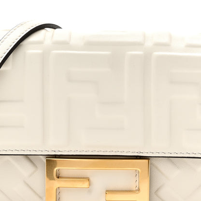 Fendi Nappa FF 1974 Embossed Mini Baguette White 8 of 10