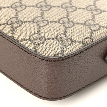 Gucci GG Supreme Monogram Textured Dollar Calfskin Web Ophidia Wristlet Shoulder Bag Beige Ebony New Acero 8 of 9