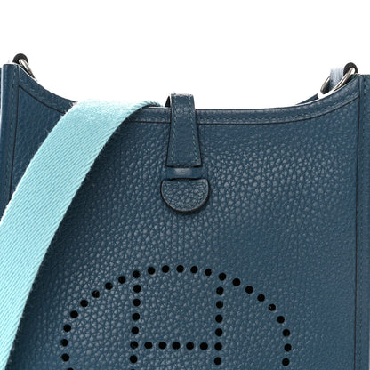 Hermes Taurillon Clemence Amazone Evelyne TPM Colvert Bleu Atoll 8 of 10