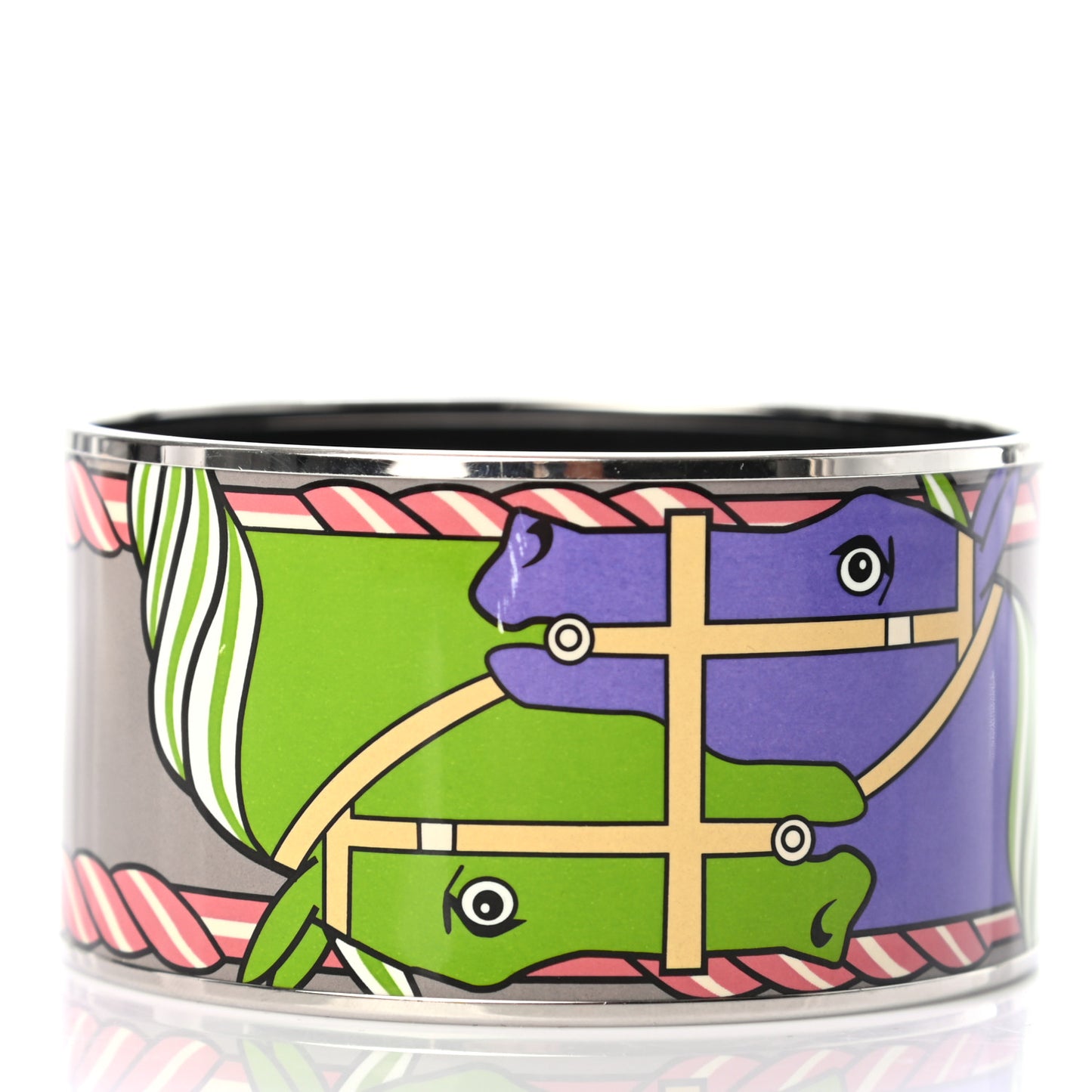 Enamel Printed Quadrige Extra Wide Bracelet 65