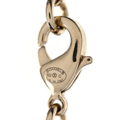 Chanel Pearl CC Double Heart Drop Necklace Pearly White Gold 5 of 5