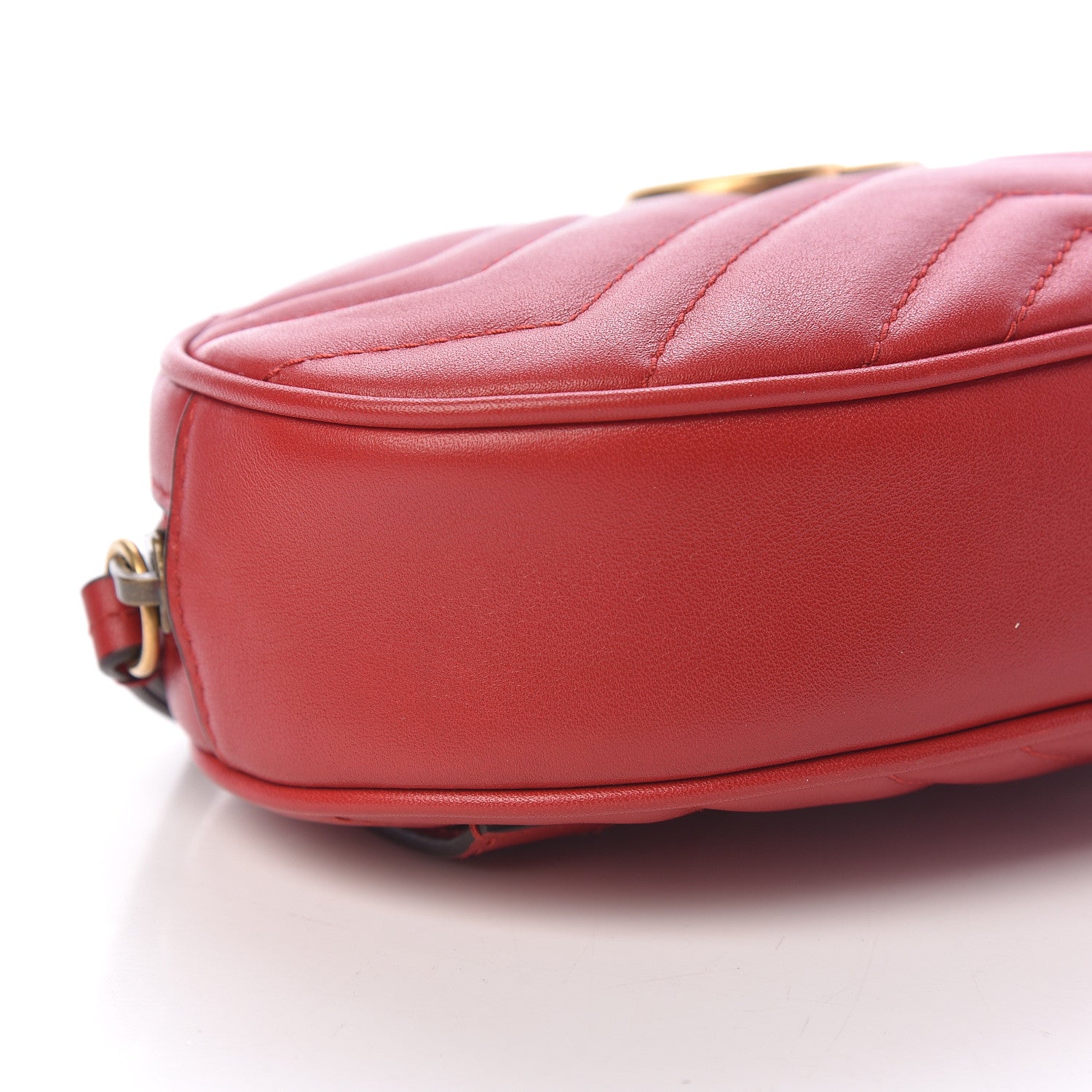 Gucci Calfskin Matelasse GG Marmont Belt Bag 95 38 Hibiscus Red 5 of 11