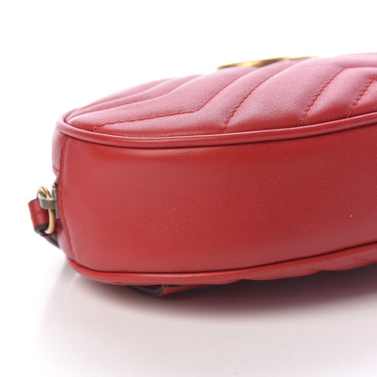 Gucci Calfskin Matelasse GG Marmont Belt Bag 95 38 Hibiscus Red 5 of 11