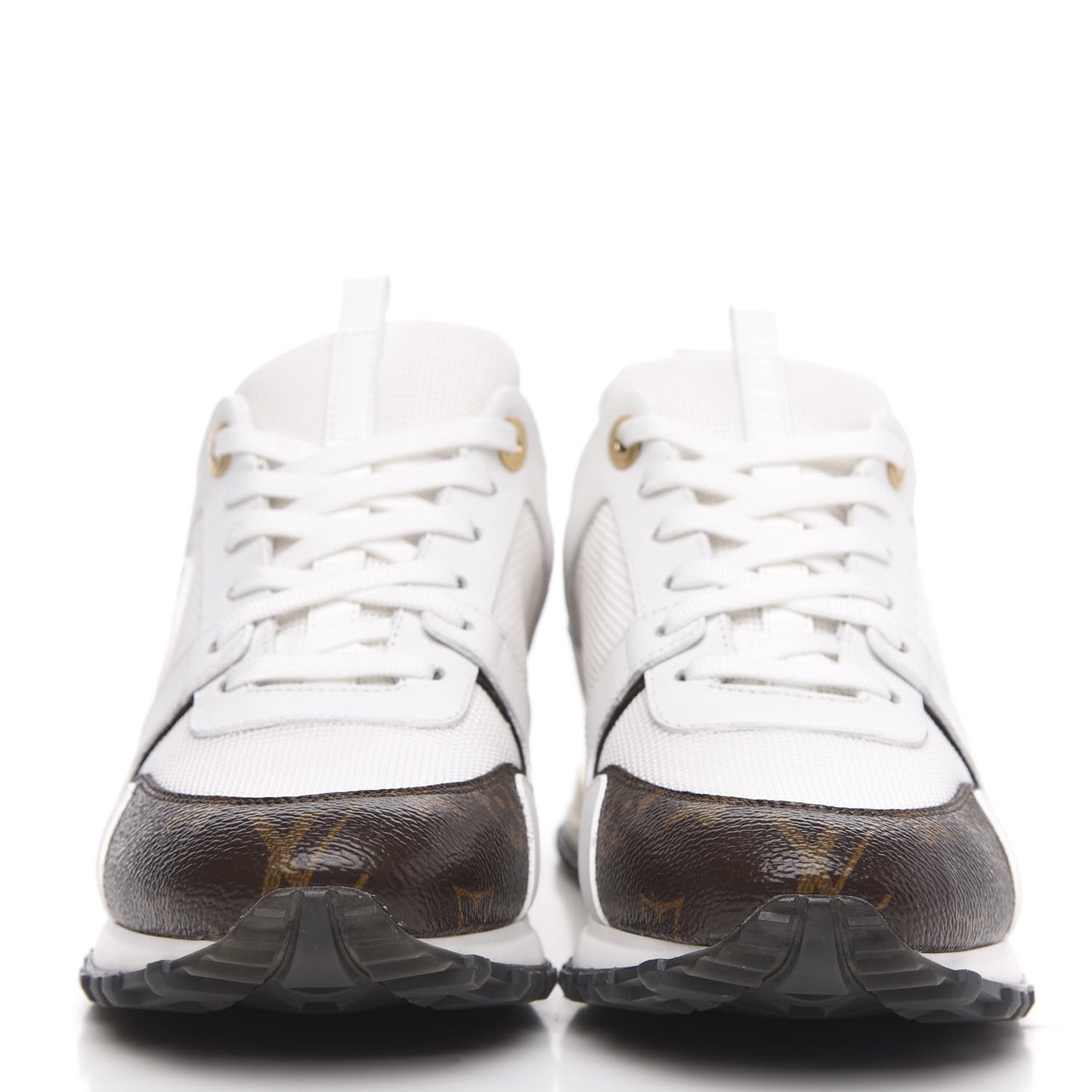 Calfskin Monogram Run Away Sneakers 39 White