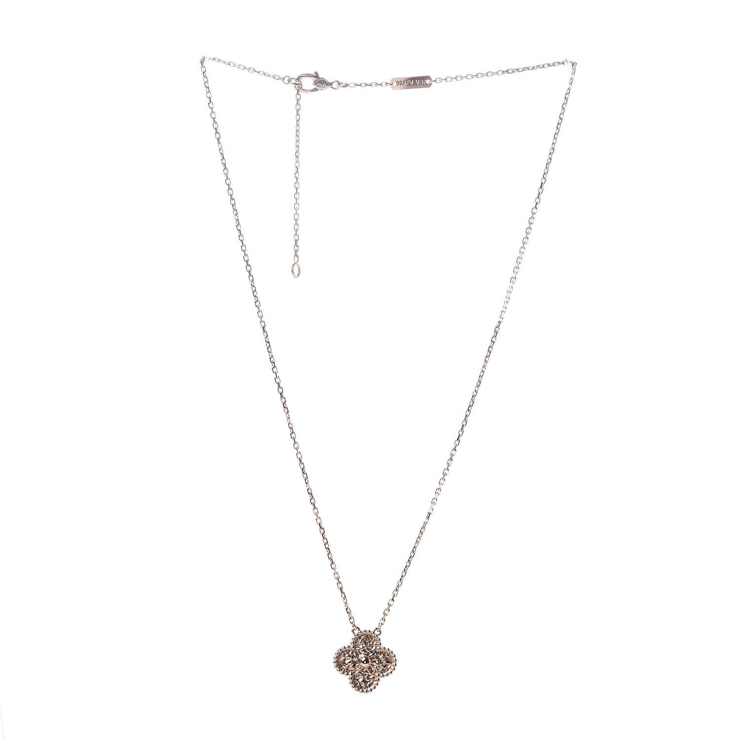 18K Rose Gold Vintage Alhambra Pendant Necklace