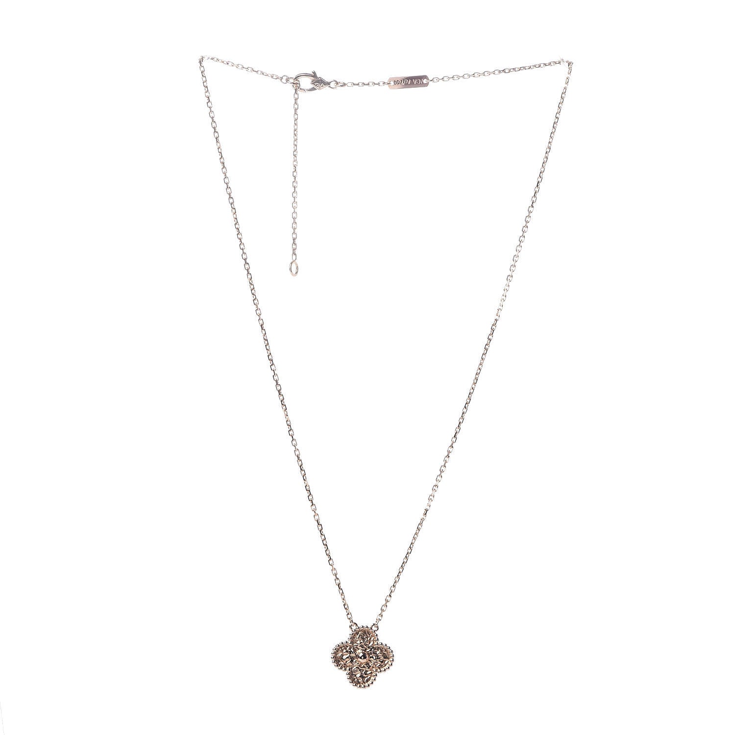 Van Cleef & Arpels 18K Rose Gold Vintage Alhambra Pendant Necklace 3 of 6