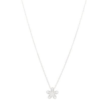 Van Cleef & Arpels 18K White Gold Diamond Socrate One Flower Pendant Necklace 1 of 6