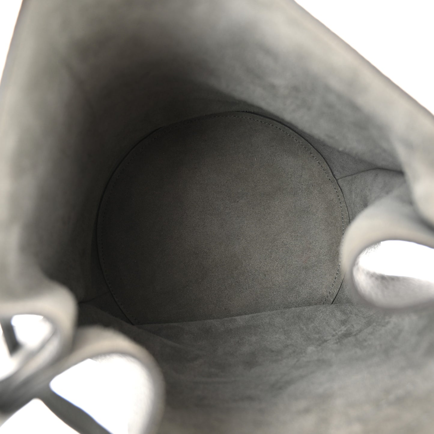 Supple Grained Calfskin Big Bag Bucket Grey