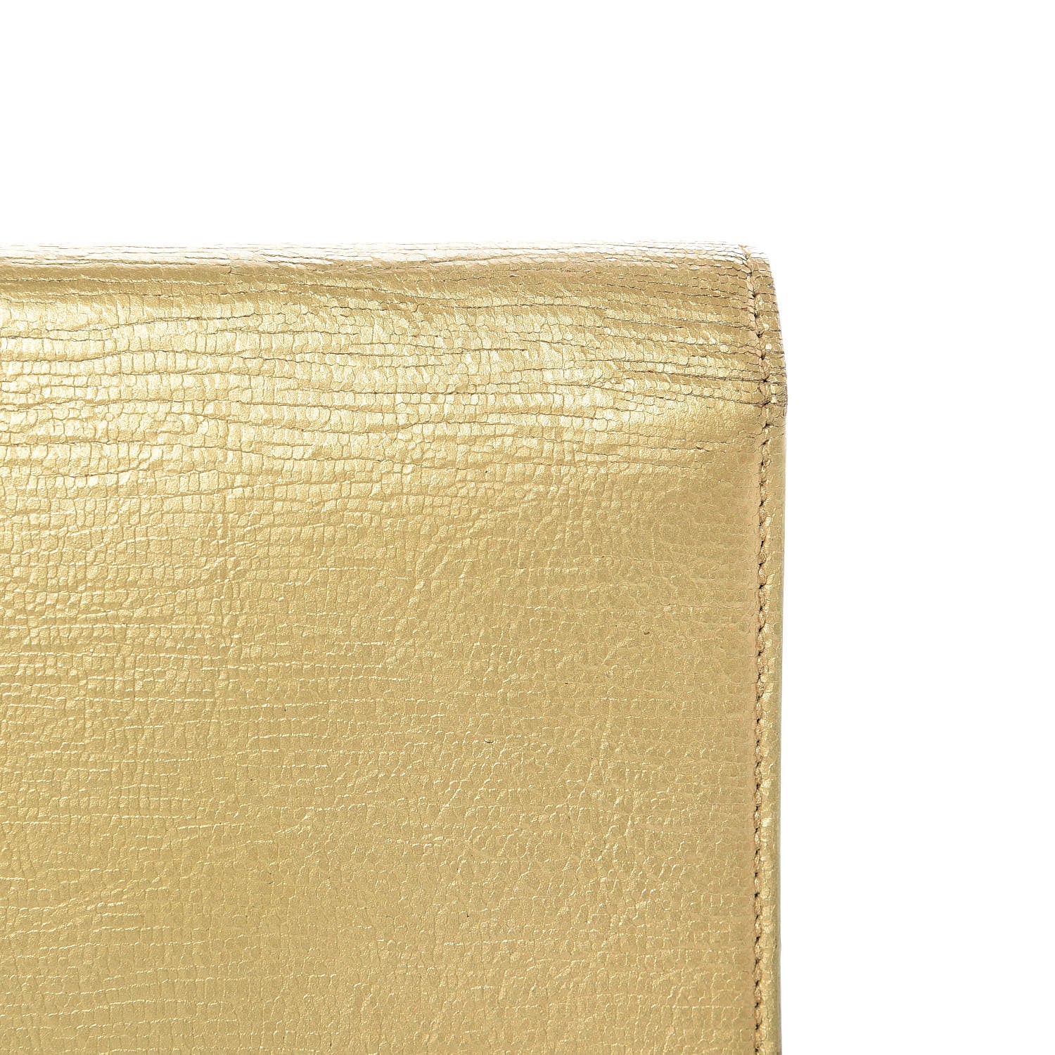 Saint Laurent Metallic Calfskin Monogram Cassandre Clutch Gold 11 of 14