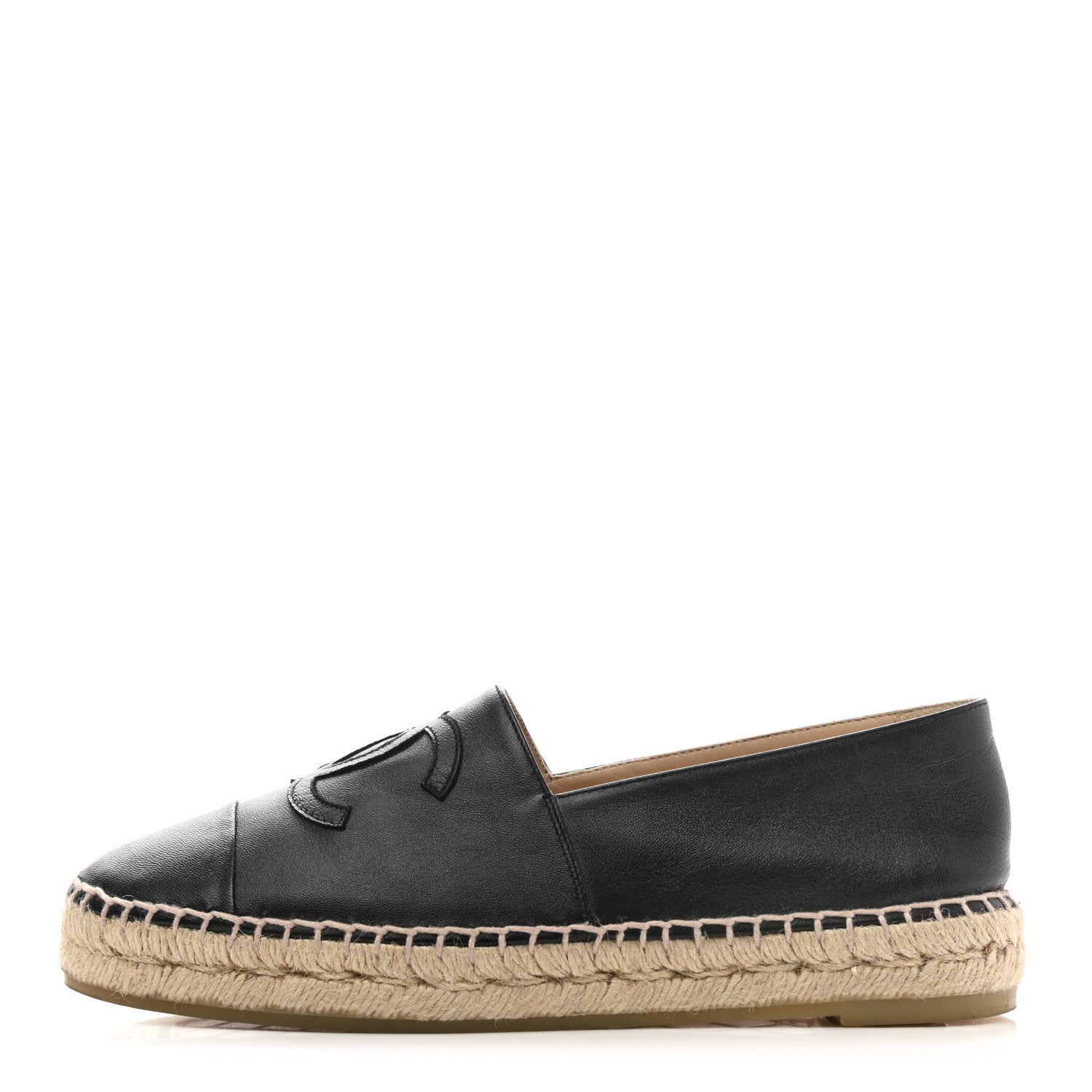 Chanel Lambskin CC Espadrilles 37 Black 1 of 10