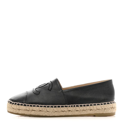 Chanel Lambskin CC Espadrilles 37 Black 1 of 10