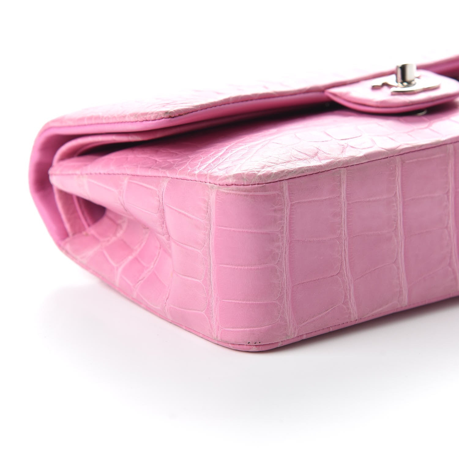 Chanel Matte Alligator Medium Double Flap Pink 6 of 10