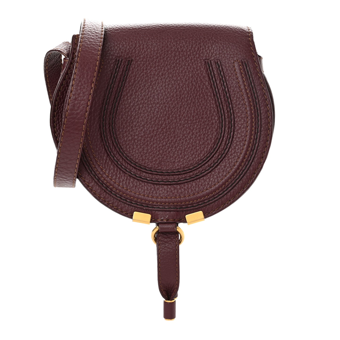 Grained Calfskin Mini Marcie Round Crossbody Bag Wild Purple