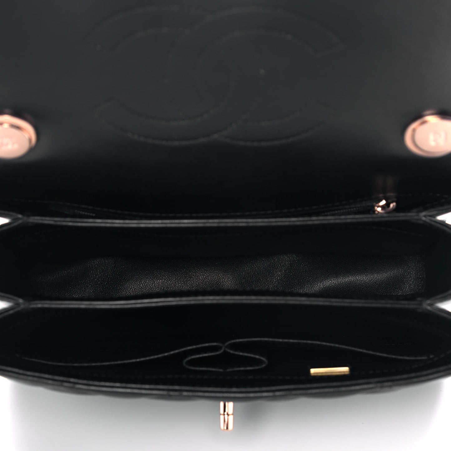 Lambskin Quilted Small Trendy CC Dual Handle Flap Bag Black
