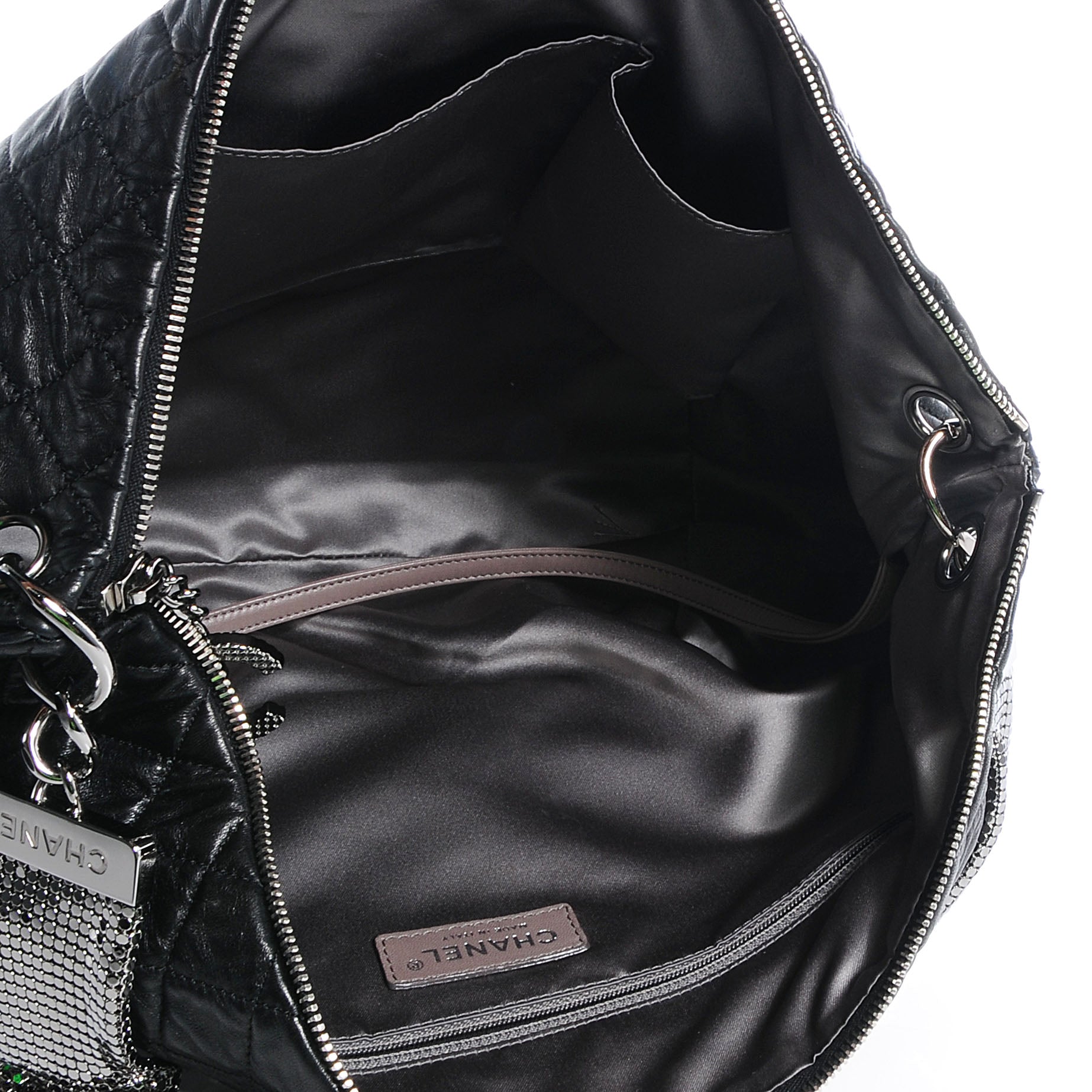 Chanel Lambskin Large Chain Mail Hobo Black 5 of 7