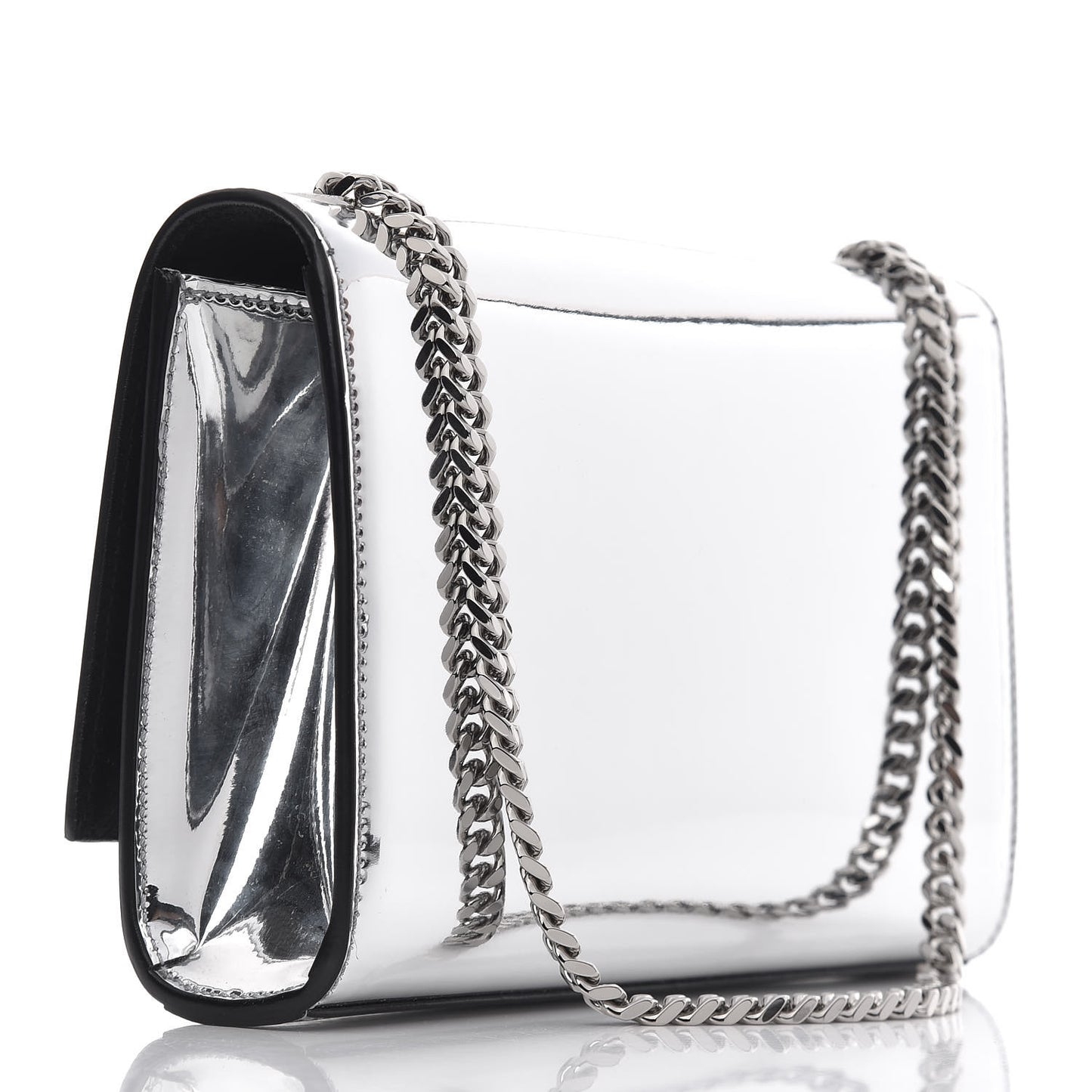 Vinyl Mirror Small Classic Monogram Kate Satchel Argento