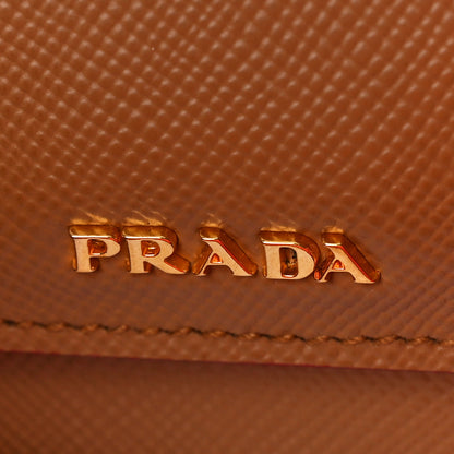 Prada Saffiano Cuir Large Double Bag Caramel Fuoco 6 of 11