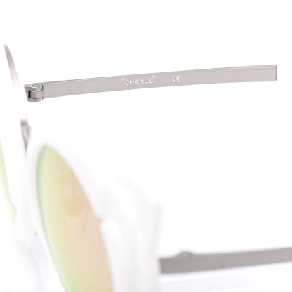 Chanel Round Camellia Sunglasses 71198 White 5 of 7